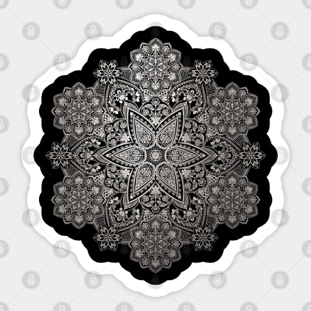 Intricate shining Silver mandala Sticker by Prita_d